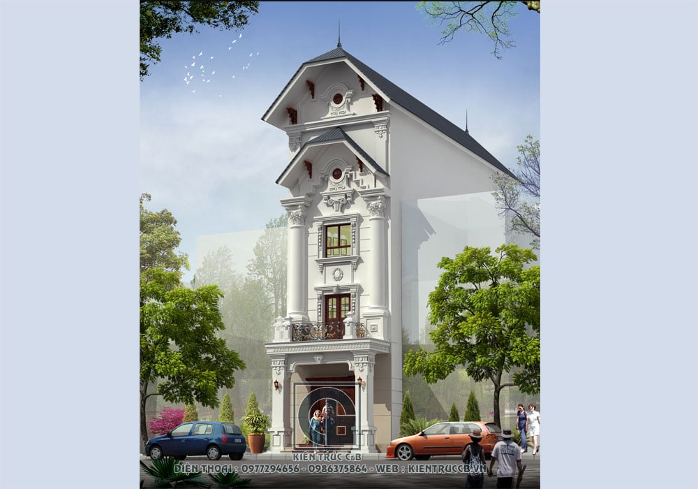 Mẫu nhà mặt phố tân cổ vô cùng độc đáo và cuốn hút