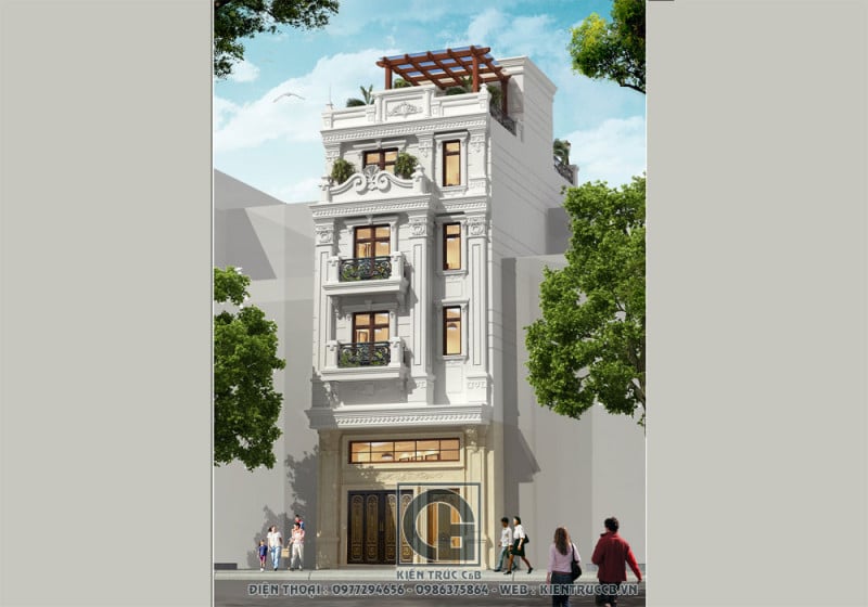 Nhà phố 5 tầng tân cổ1