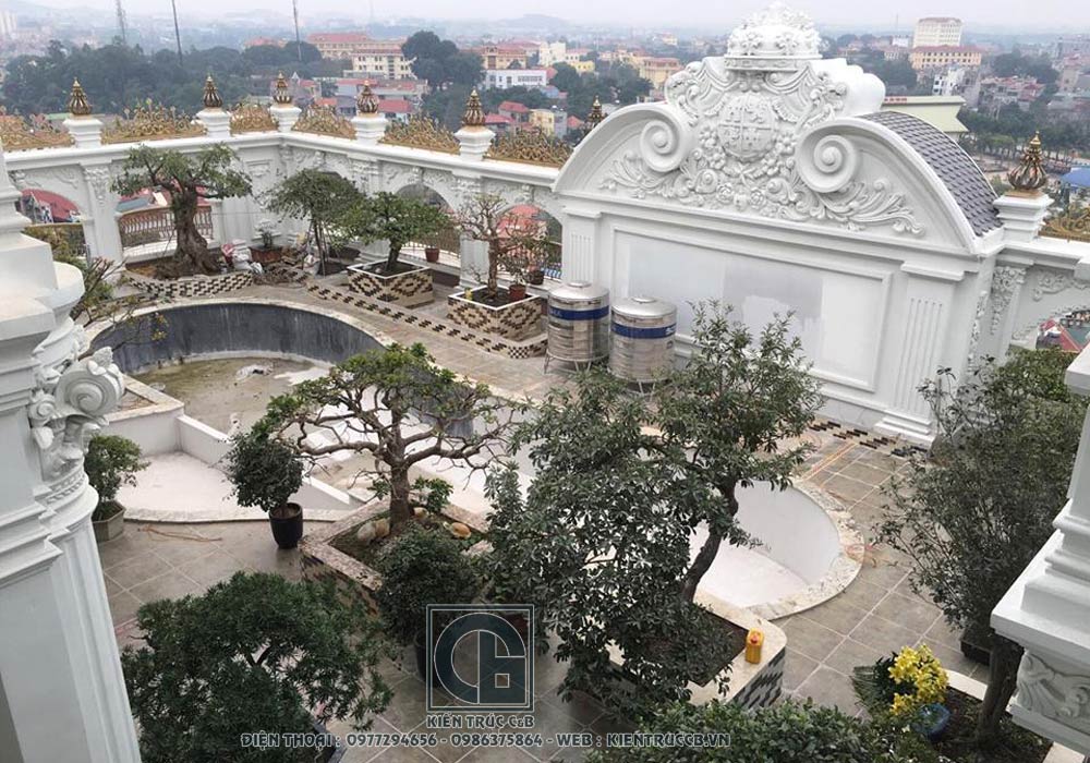 mẫu thiết kế lâu đài tân cổ điển trên tầng thượng