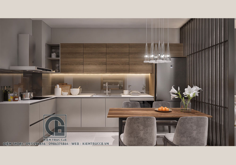 Mẫu thiết kế nội thất phòng bếp hiện đại 