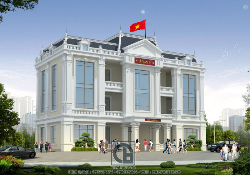 Kiến trúc tân cổ điển trong thiết kế Nhà văn hóa Quận Cầu Giấy 