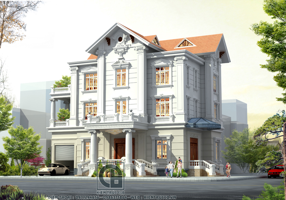 Biệt thự tân cổ 3 tầng mái Thái - Nét đẹp tinh tế và quý phái