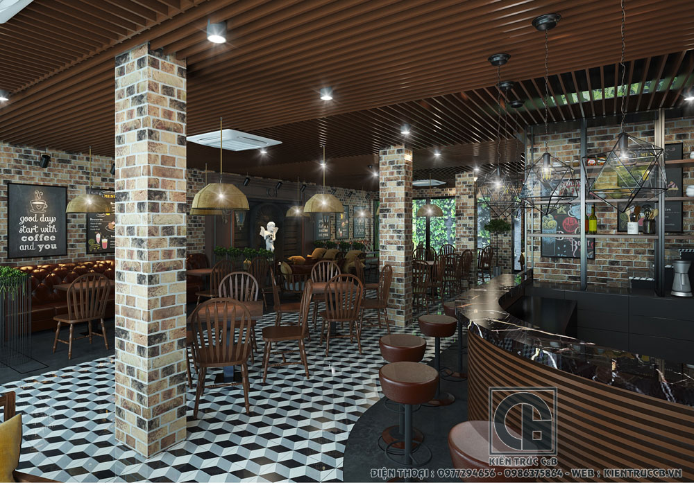 Mẫu thiết kế nội thất nhà hàng, quán cà phê hiện đại
