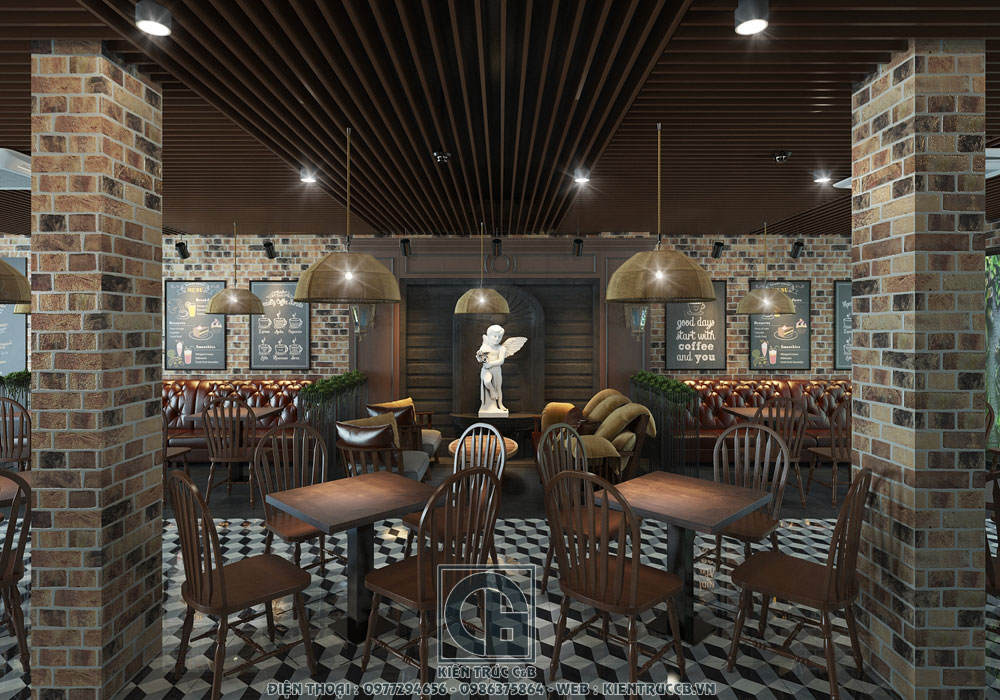 Mẫu thiết kế nội thất nhà hàng, quán cà phê hiện đại