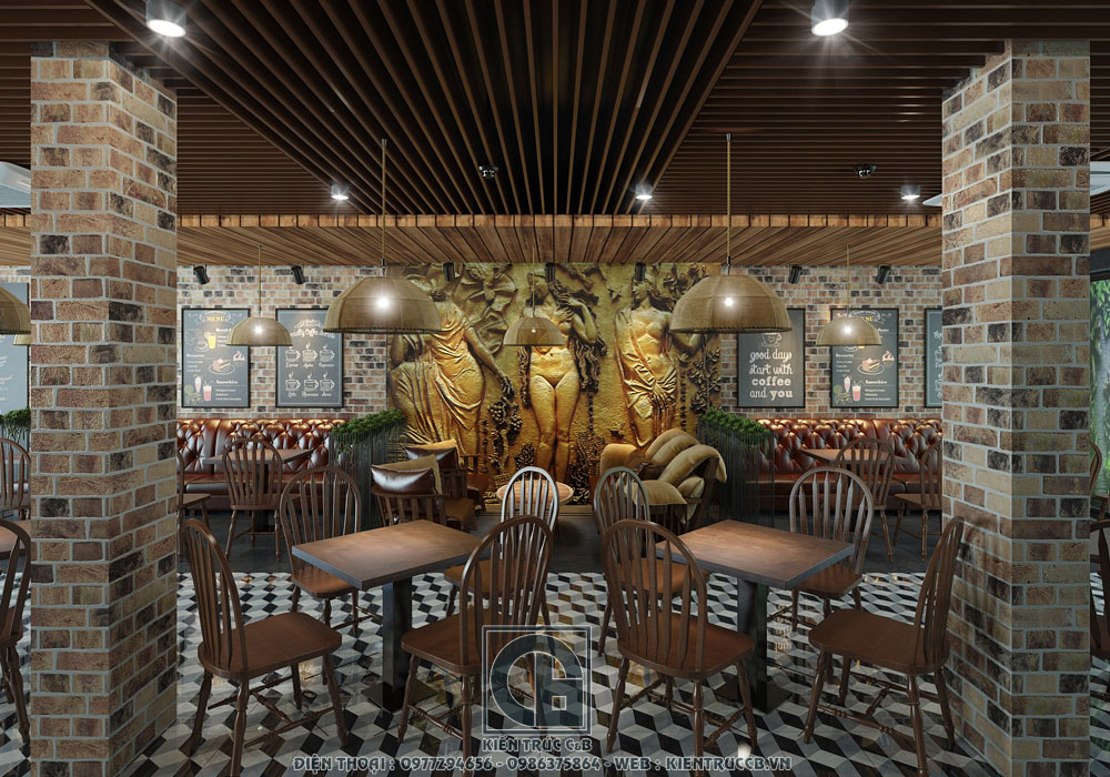 Mẫu thiết kế nội thất nhà hàng, quán cà phê hiện đại