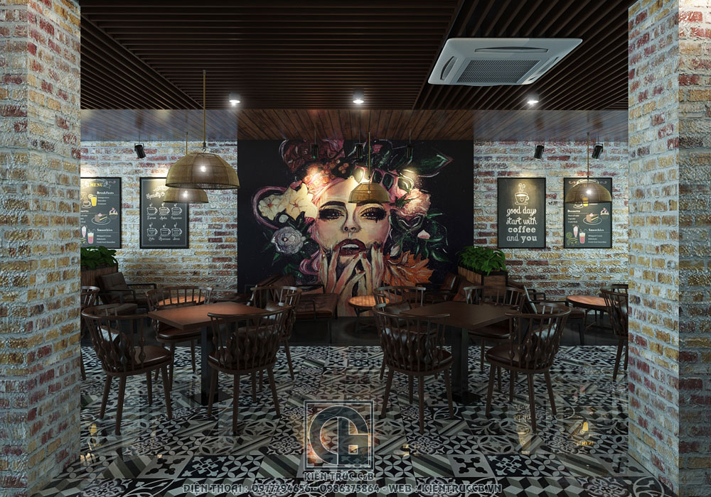 Mẫu thiết kế nội thất nhà hàng, quán cà phê hiện đại
