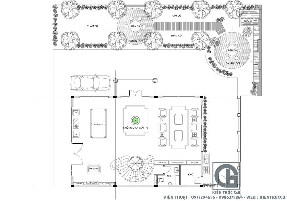 thiết kế biệt thự tân cổ 4 tầng Ecopark2