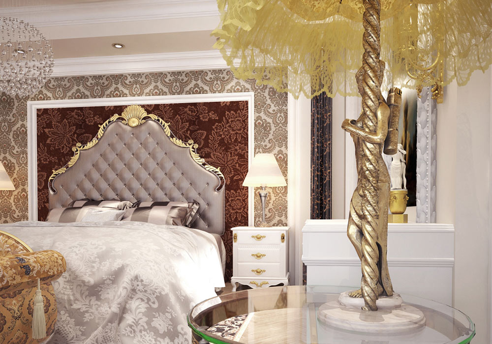 Thiết kế nội thất phòng ngủ cho biệt thự phong cách tân cổ điển