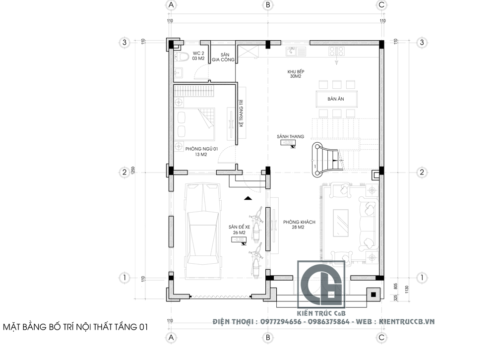 Mẫu biệt thự 3 tầng phong cách tân cổ điển