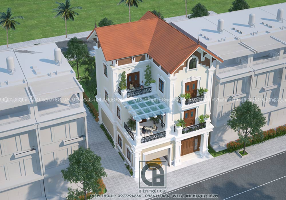 Mẫu biệt thự 3 tầng phong cách tân cổ điển
