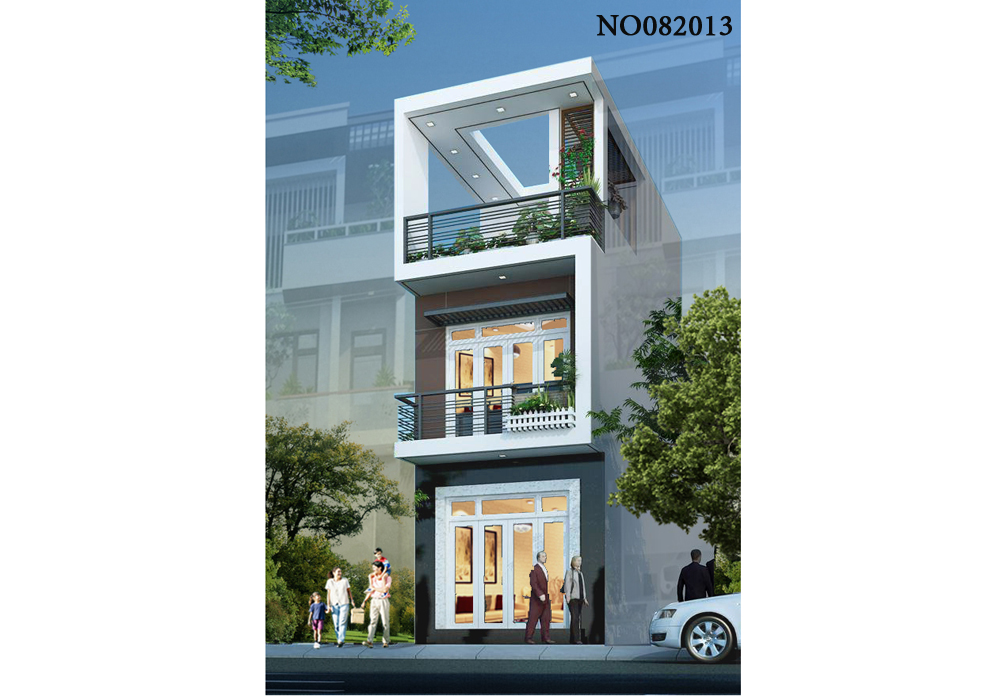 Thiết Kế Nhà Ống - nhà phố Hiện đại NO14155 - mẫu biệt thự 2-3 tầng đẹp