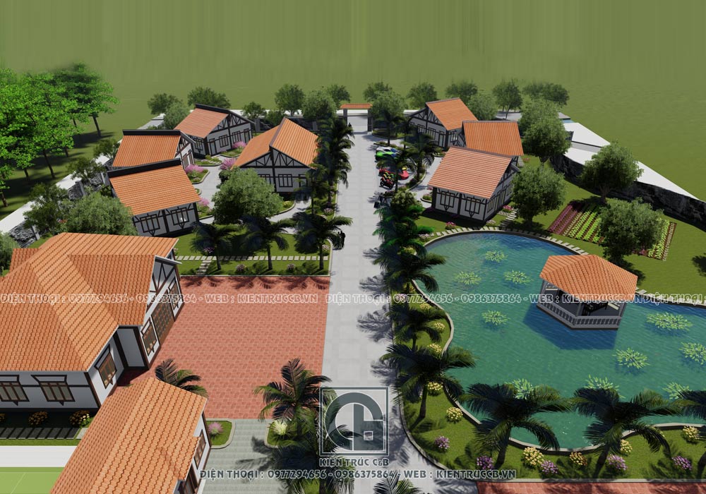 Thiết kế quy hoạch khu nghỉ dưỡng Bungalow resort - Kientruccb.vn