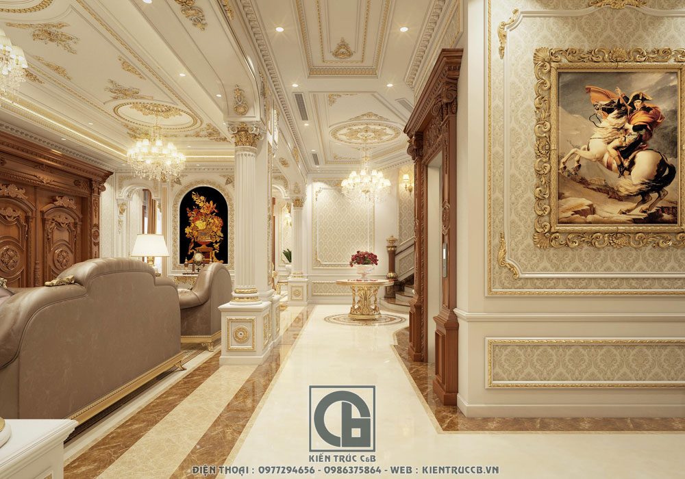 Nội thất tân cổ điển nhà anh Tiến