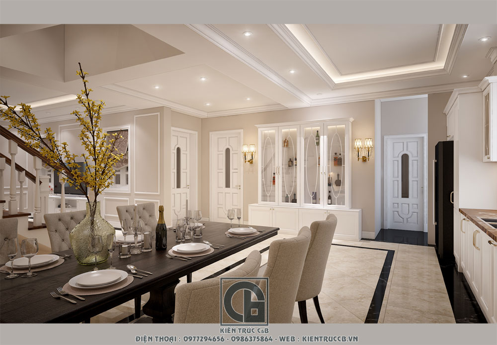 Đẹp hút hồn với nội thất biệt thự phong cách tân cổ điển