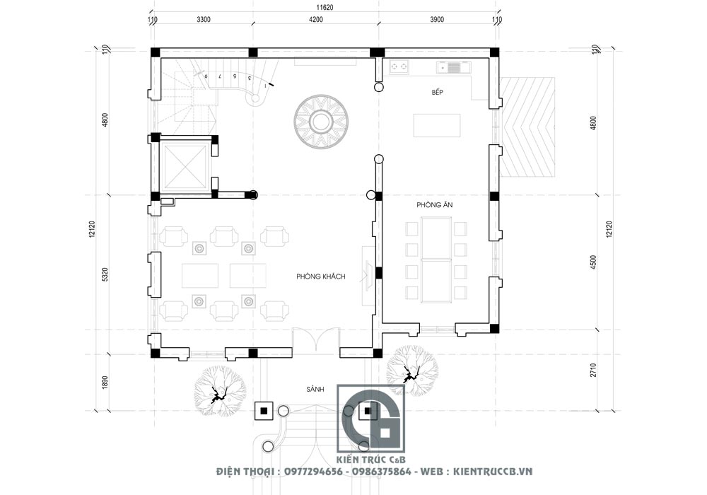 mẫu thiết kế biệt thự 3 tầng 1 tum