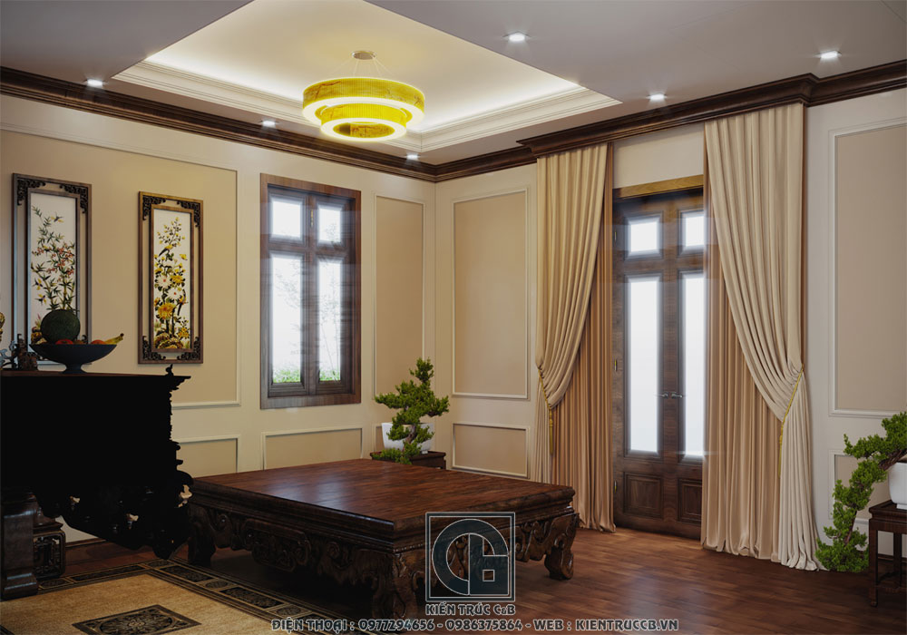 mẫu thiết kế nội thất tân cổ điển cho biệt thự