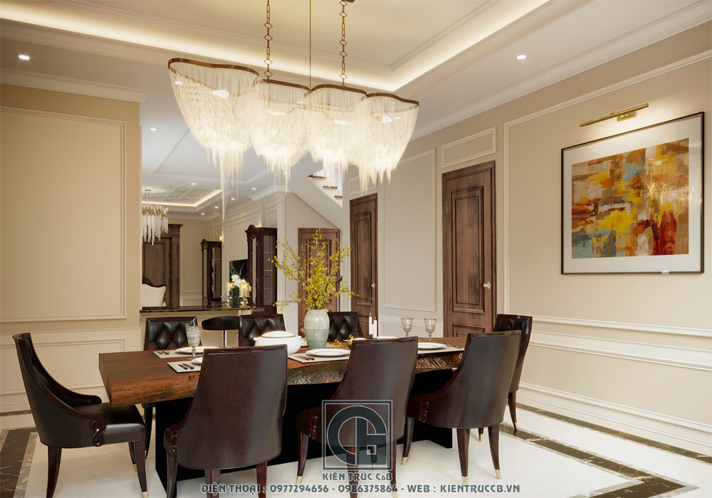 mẫu thiết kế nội thất tân cổ điển cho biệt thự