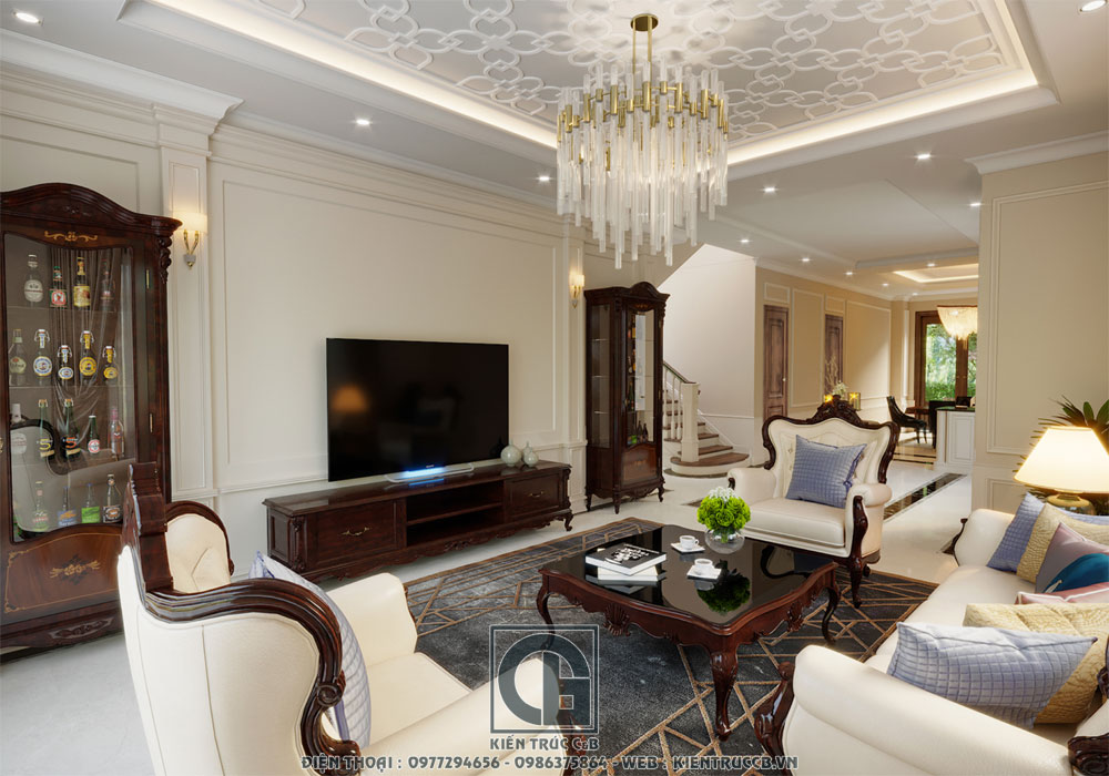 mẫu thiết kế nội thất tân cổ điển cho biệt thự