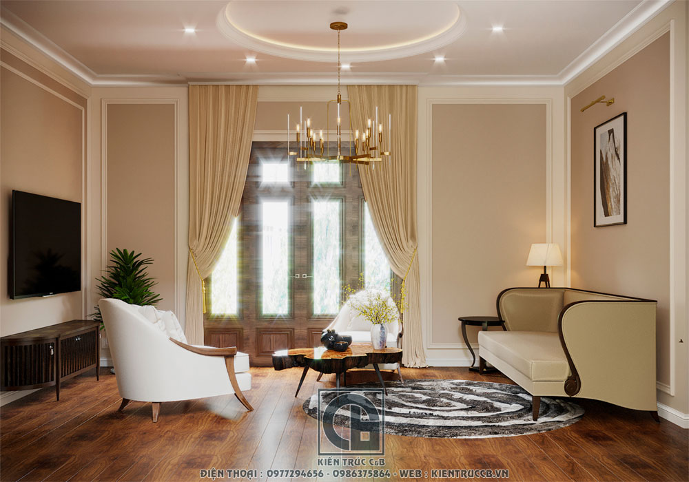 mẫu thiết kế nội thất tân cổ điển cho biệt thự