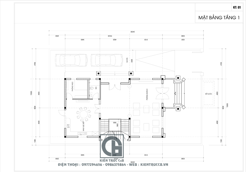 Thiết kế biệt thự mái Thái 2 tầng 1 tum