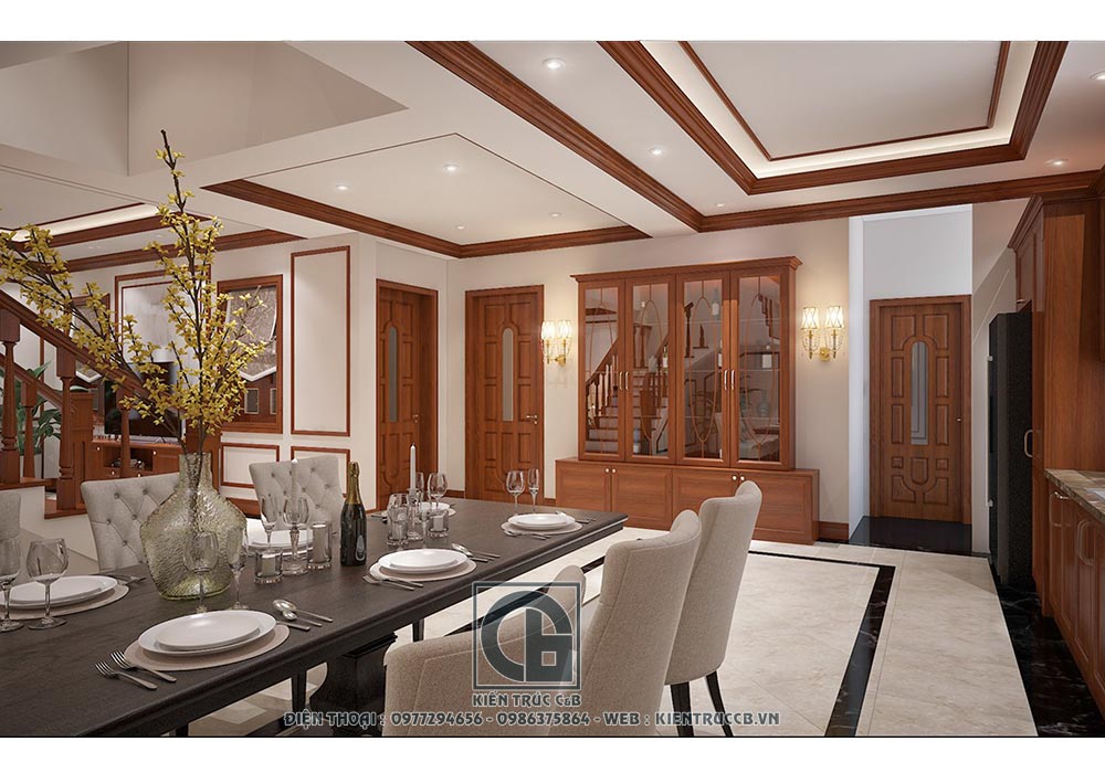 mẫu thiết kế nội thất tân cổ điển biệt thự chú Sang