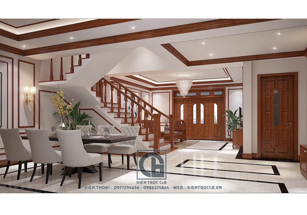 mẫu thiết kế nội thất tân cổ điển biệt thự chú Sang