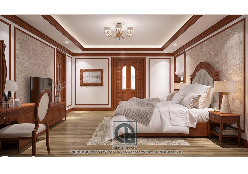 mẫu thiết kế nội thất tân cổ điển biệt thự chú Sang