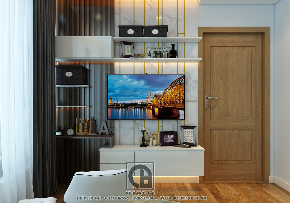 thiết kế nội thất chung cư 80m2 2 phòng ngủ