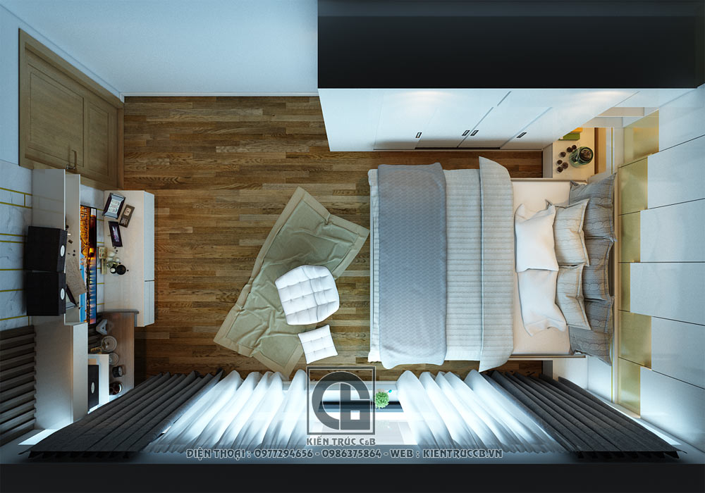 thiết kế nội thất chung cư 80m2 2 phòng ngủ