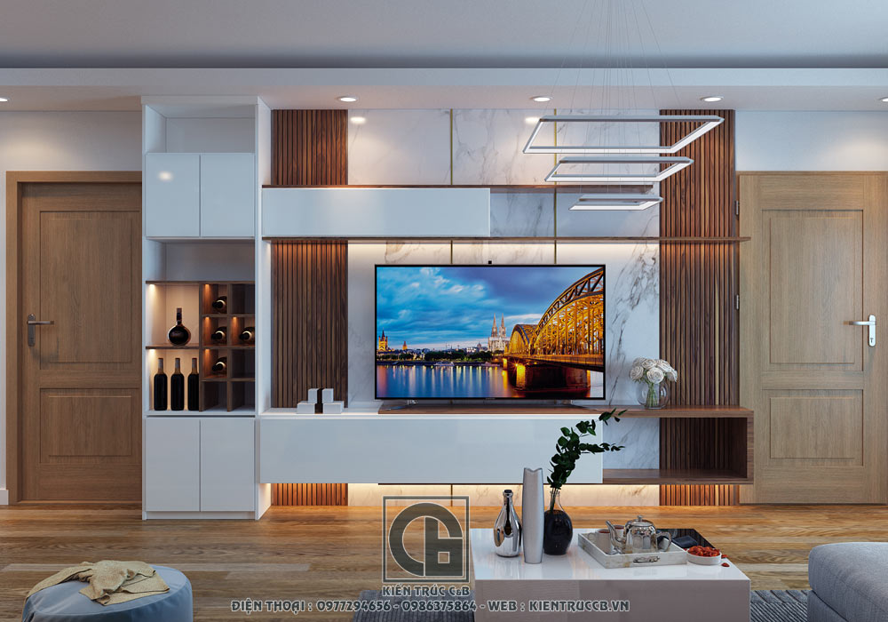 thiết kế nội thất chung cư 80m2 2 phòng ngủ