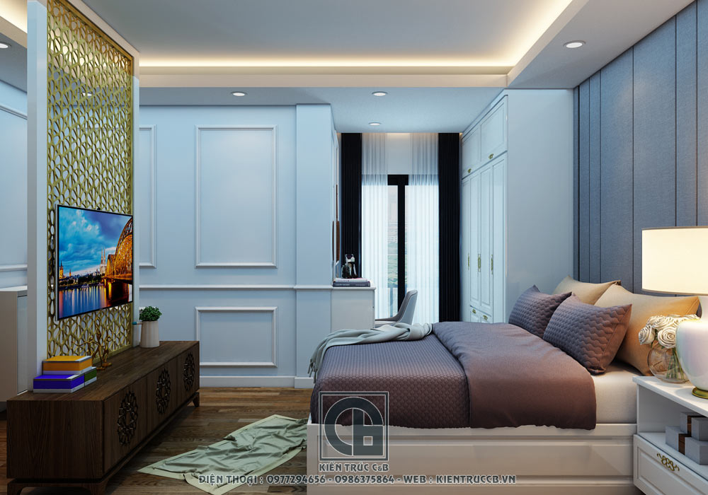 thiết kế nội thất chung cư 80m2 2 phòng ngủ