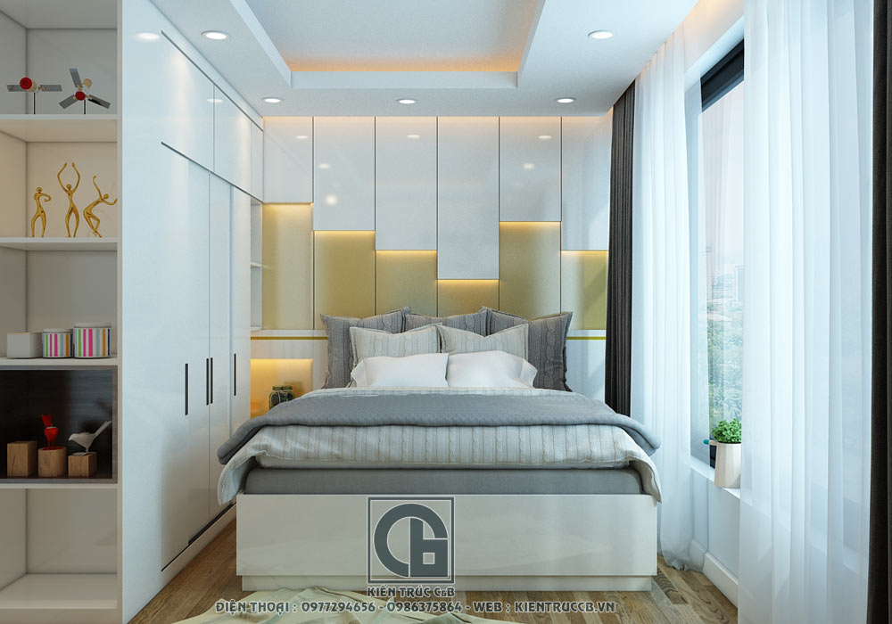 thiết kế nội thất chung cư 80m2 2 phòng ngủ