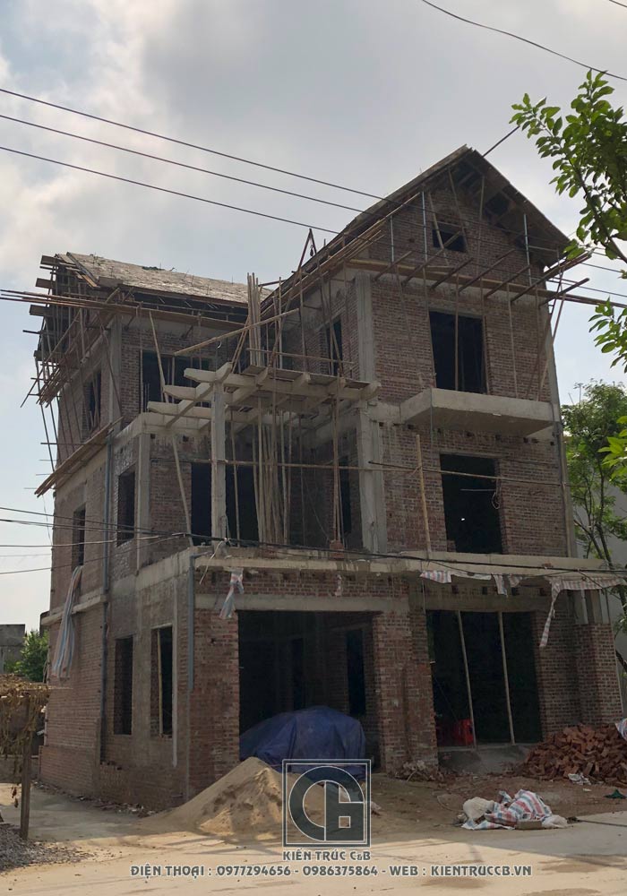 Tiến độ công trình biệt thự 3 tầng tân cổ điển tại Ninh Bình