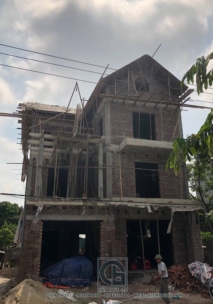 Tiến độ công trình biệt thự 3 tầng tân cổ điển tại Ninh Bình