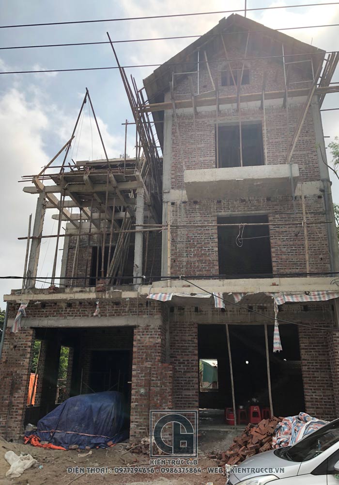 Tiến độ công trình biệt thự 3 tầng tân cổ điển tại Ninh Bình
