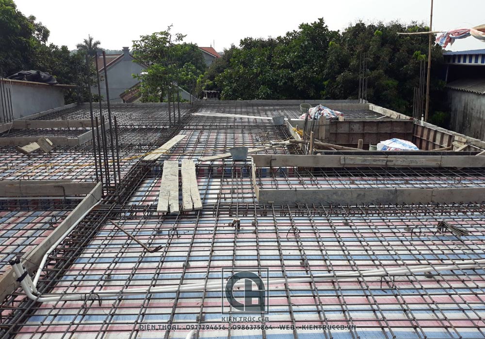 Tiến độ xây dựng biệt thự mái thái 2 tầng chương mỹ