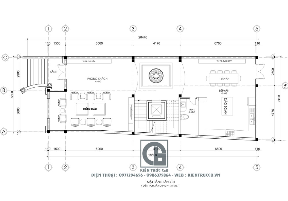 Thiết kế biệt thự tân cổ điển 3 tầng 1 tum