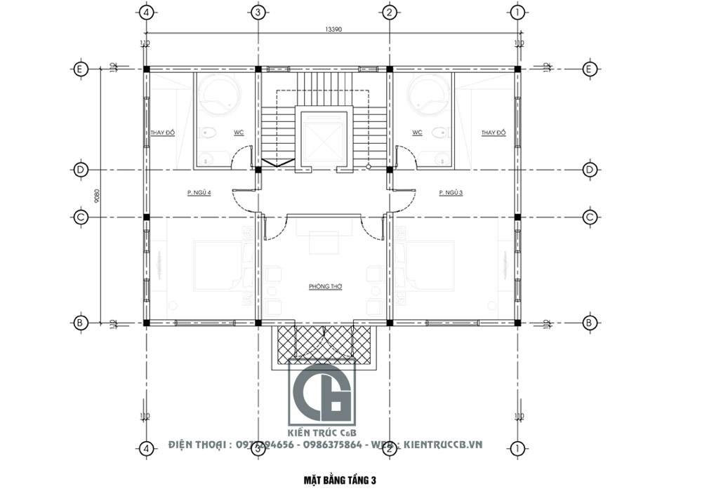 Mẫu thiết kế biệt thự 3 tầng mái Thái