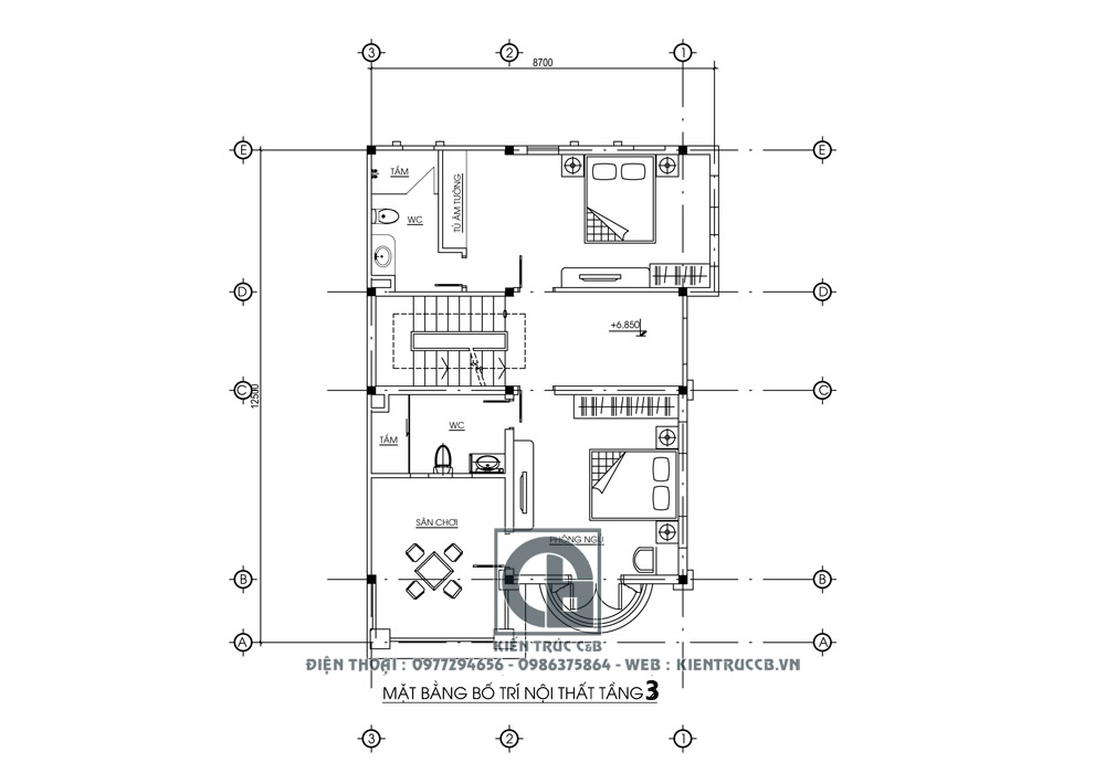Mẫu thiết kế biệt thự mái Thái 3 tầng
