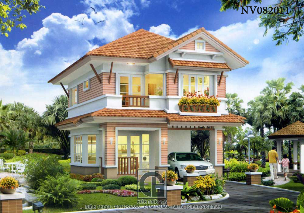 Thiết kế nhà vườn đẹp 2 tầng