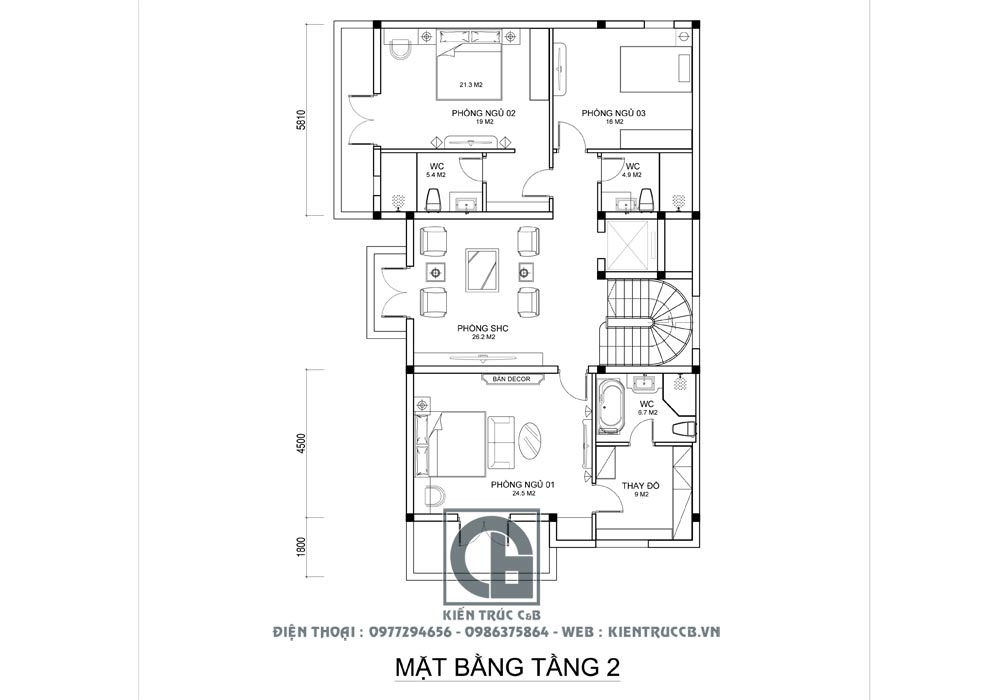 Thiết kế lâu đài 4 tầng 1 tum