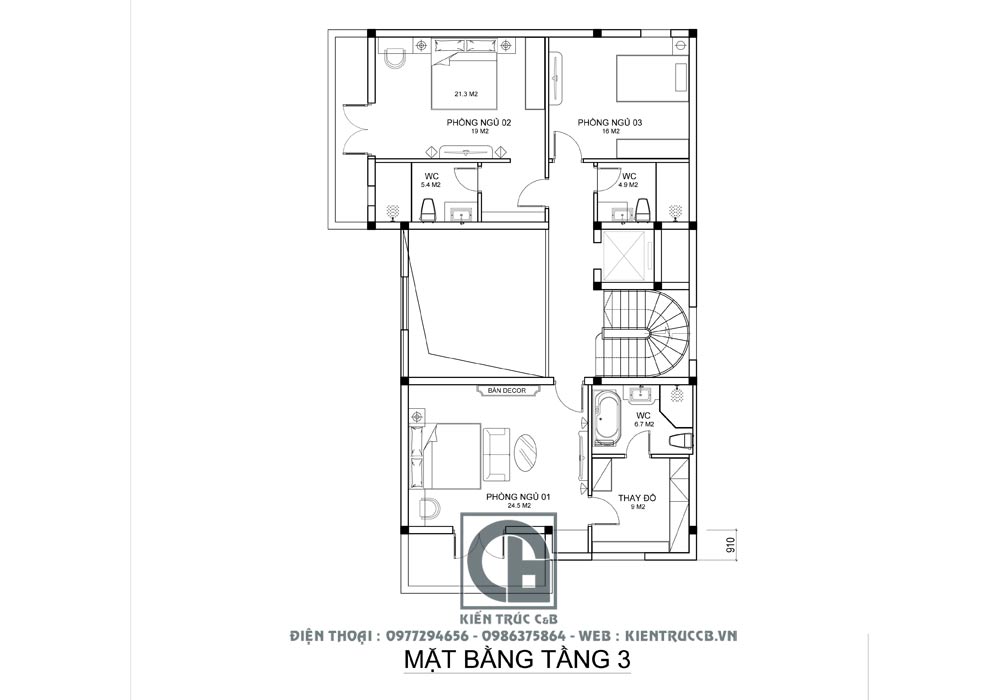 Thiết kế lâu đài 4 tầng 1 tum
