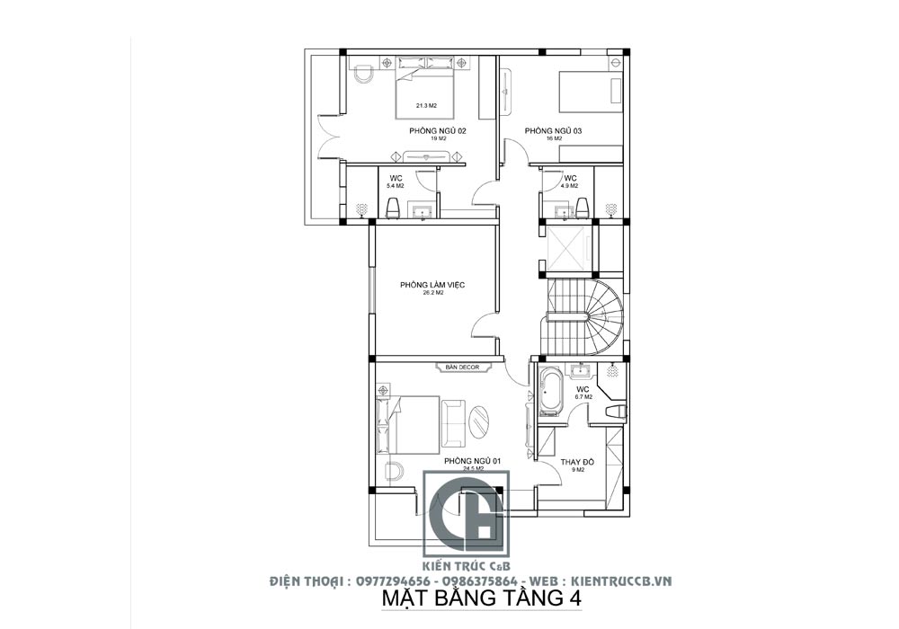 Thiết kế lâu đài 4 tầng 1 tum