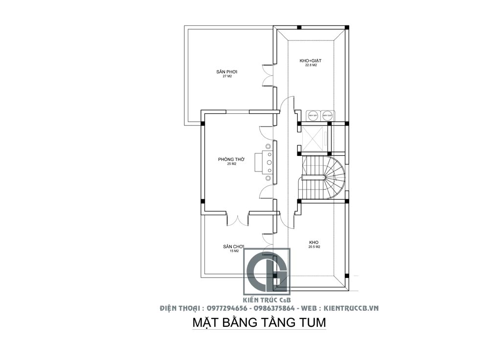 Thiết kế lâu đài 4 tầng 1 tum