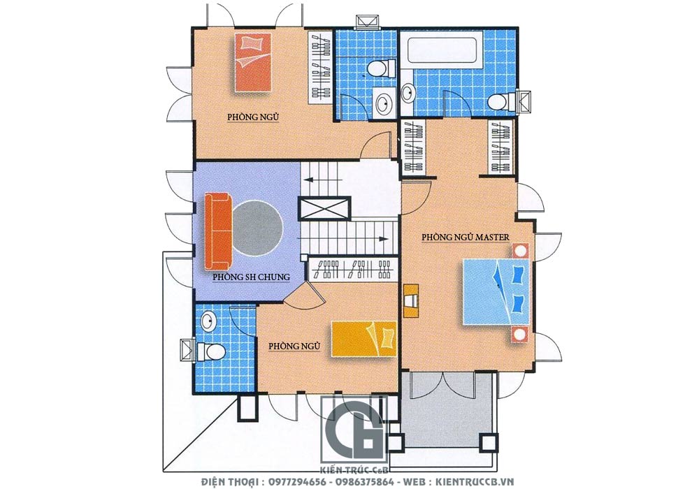 Mẫu nhà vườn đẹp 2 tầng mái Thái