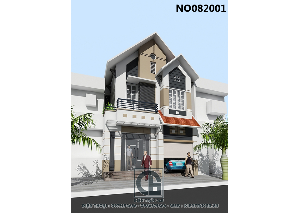 Mẫu nhà lô phố 3 tầng mái Thái