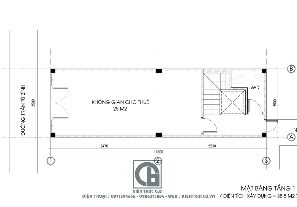 Mẫu Thiết kế nhà ống 5 tầng tân cổ điển