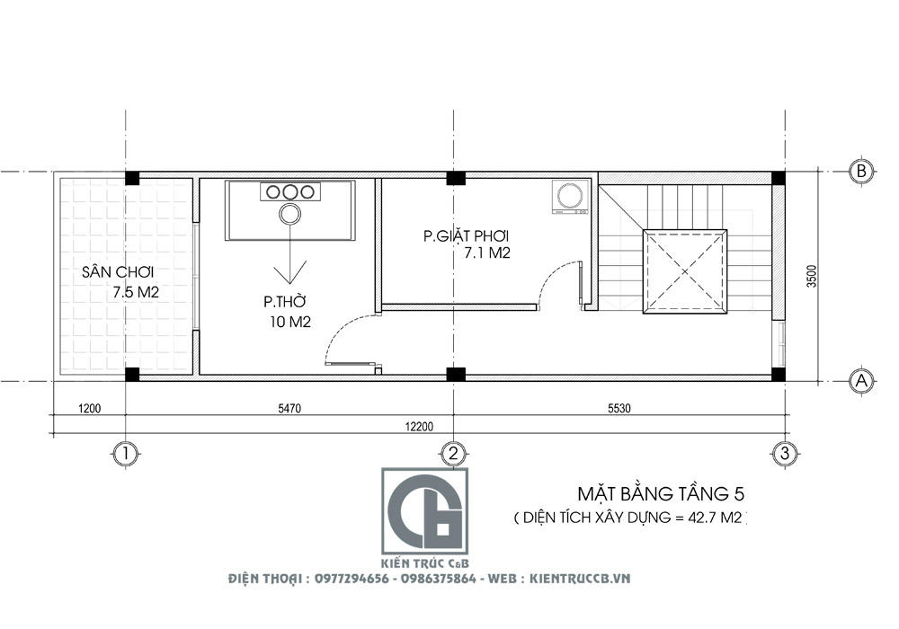 Mẫu Thiết kế nhà ống 5 tầng tân cổ điển