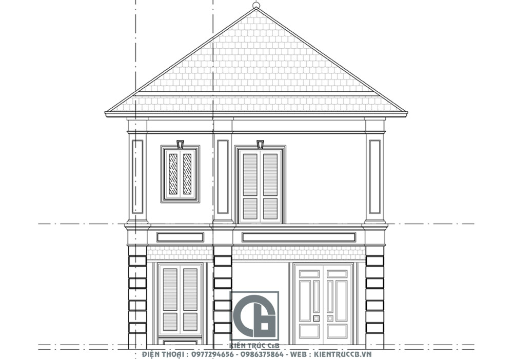 Mẫu thiết kế nhà vườn 2 tầng mái Nhật