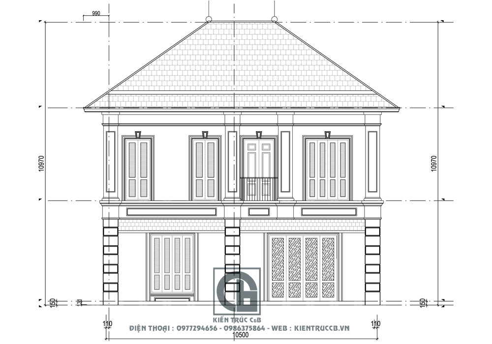 Mẫu thiết kế nhà vườn 2 tầng mái Nhật